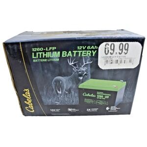 Cabela's 1260-LFP 12V 6Ah Lithium Battery Pack 48085 Li-Ion Smart BMS